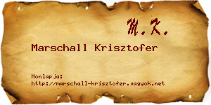 Marschall Krisztofer névjegykártya